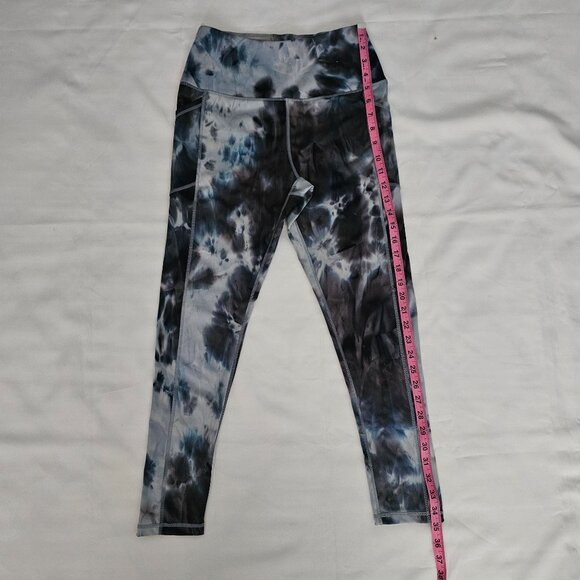 Aeropostale Sport Women's Black/White/Blue Tie Dye Print Leggings Size L/G - Picture 13 of 13